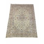 Persian Kashan hand knotted ivory ground carpet