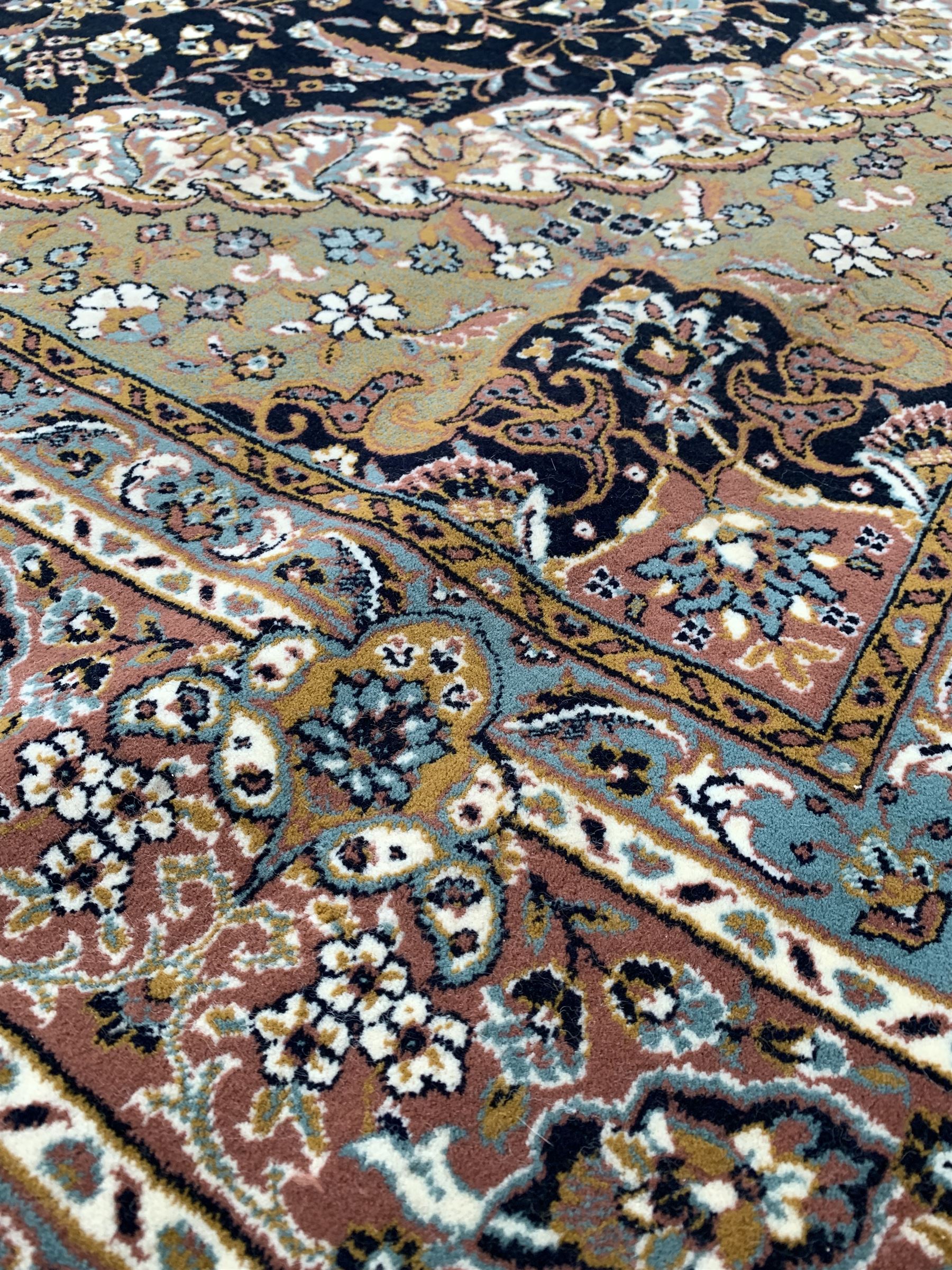 Persian Mashhad blue ground rug - Image 2 of 3