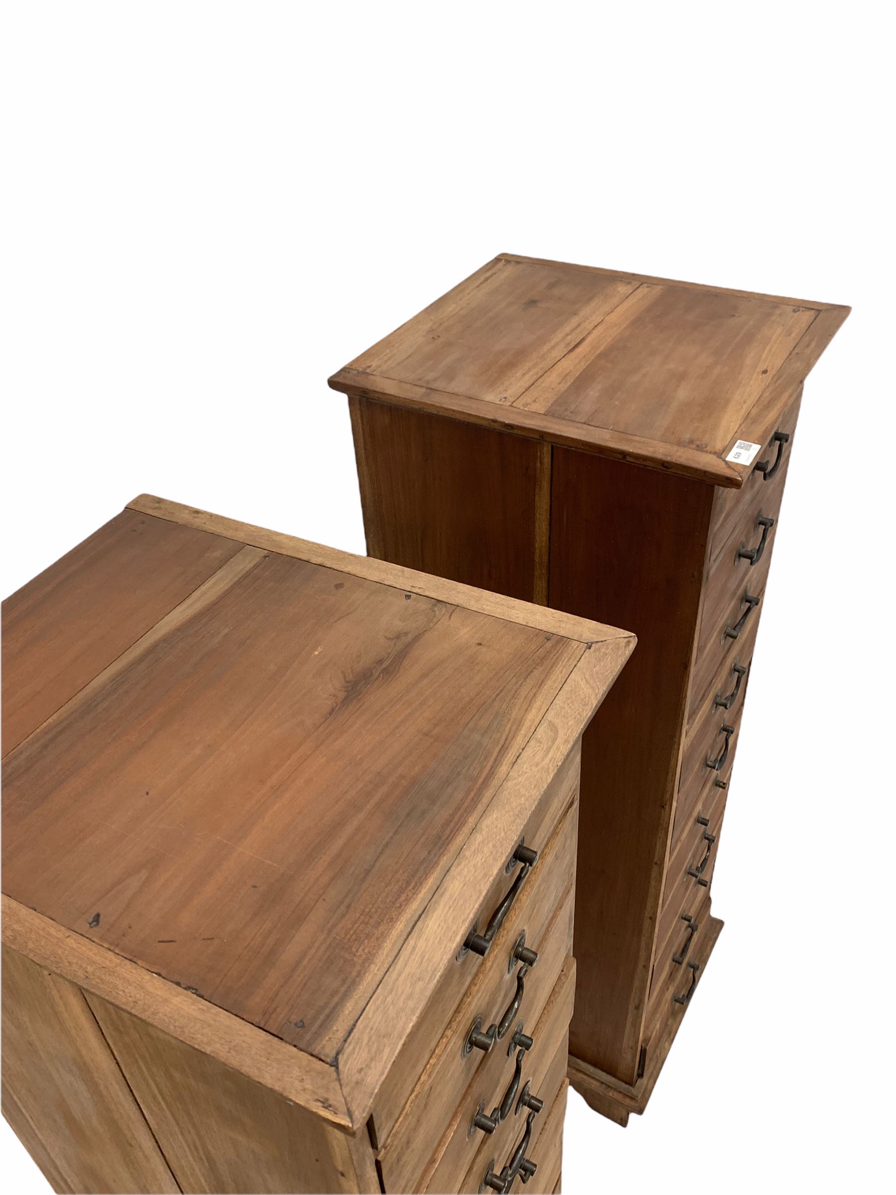 Two 20th century hardwood tall chests fitted with ten drawers - Image 3 of 3