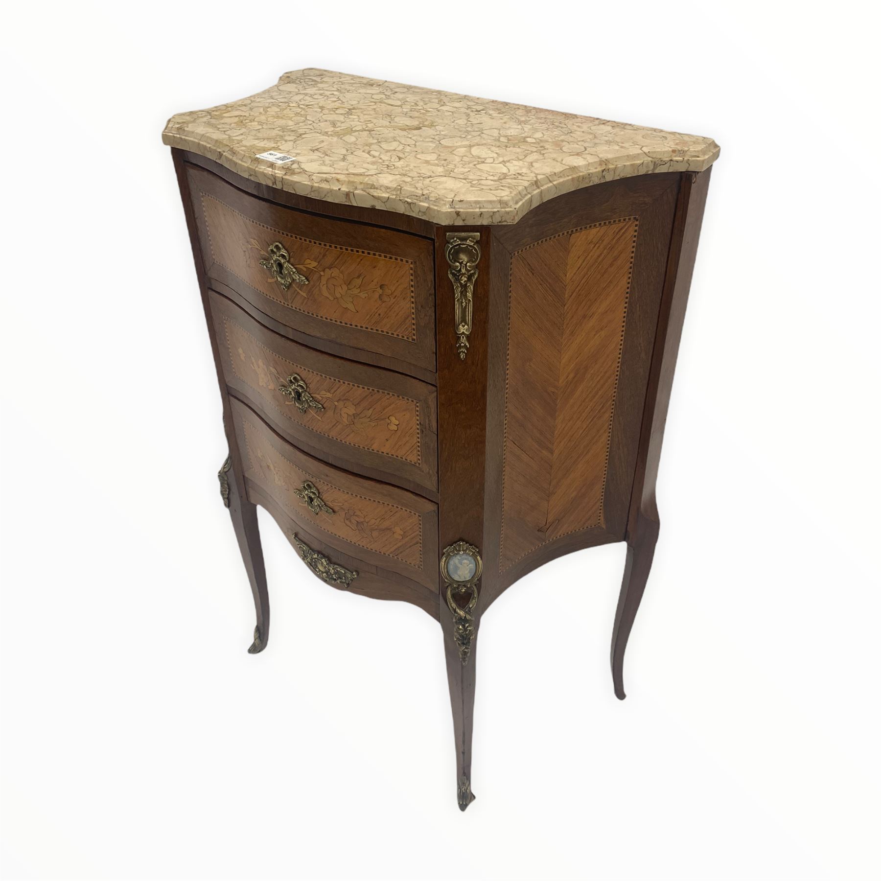 Early 20th century French walnut and kingwood commode - Image 2 of 6