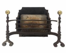 19th century cast and wrought metal fire grate