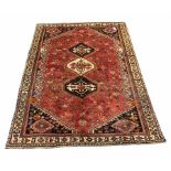 Persian Kashgai red ground rug