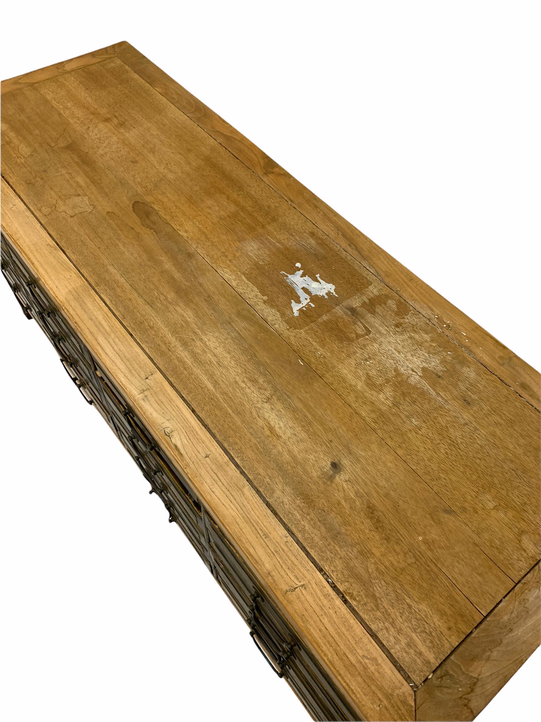 Chinese hardwood multi drawer sideboard - Image 3 of 3
