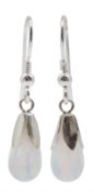 Pair of silver opal pendant earrings