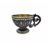 Late 19th century Russian silver-gilt and Cloisonne cup by Ivan Kuzmich Yashin