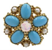 Silver-gilt turquoise