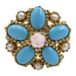 Silver-gilt turquoise