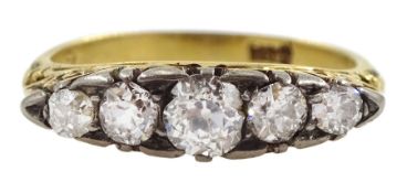 Early 20th century graduating five stone diamond ring