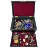 Victorian and later jewellery including gold bar brooch set with a diamond