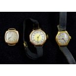 J W Benson early 20th century 18ct gold ladies manual wind wristwatch