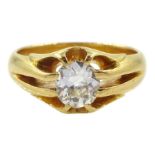 Early 20th century gold old cut single stone diamond ring