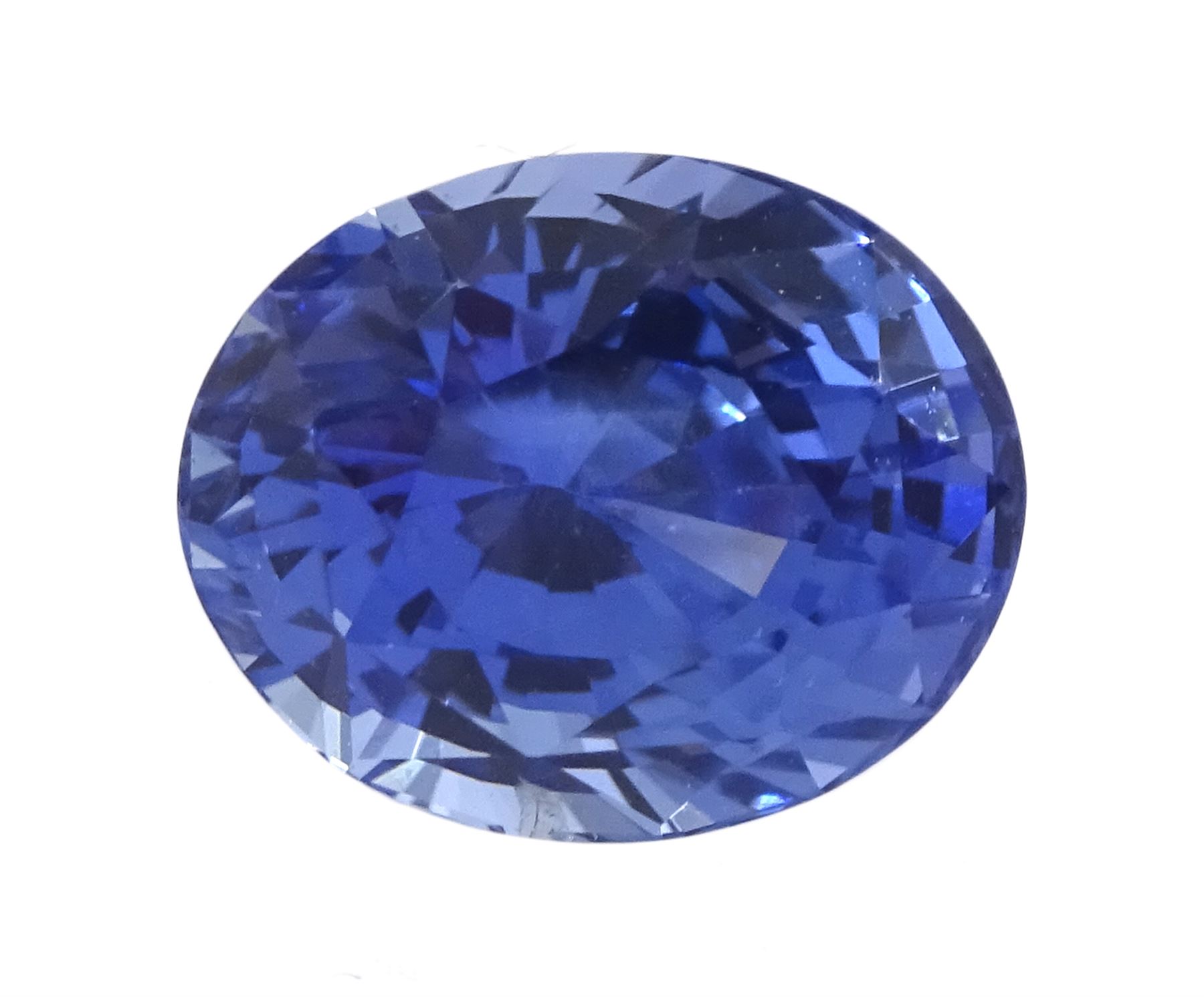 Loose oval mixed cut unheated pastel cornflower blue sapphire of 2.75 carat