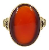 19th/early 20th century 10ct gold oval cabochon carnelian ring