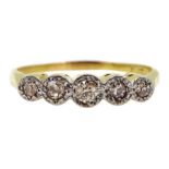 18ct gold five stone old cut diamond ring