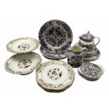 Late Victorian Wedgwood 'Ningpo' pattern part dinner service together with a late Victorian Wedgwood