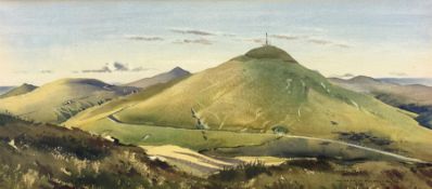 John Hobson Nicholson (British 1911-1988): Plush Hilly Landscape with Tor
