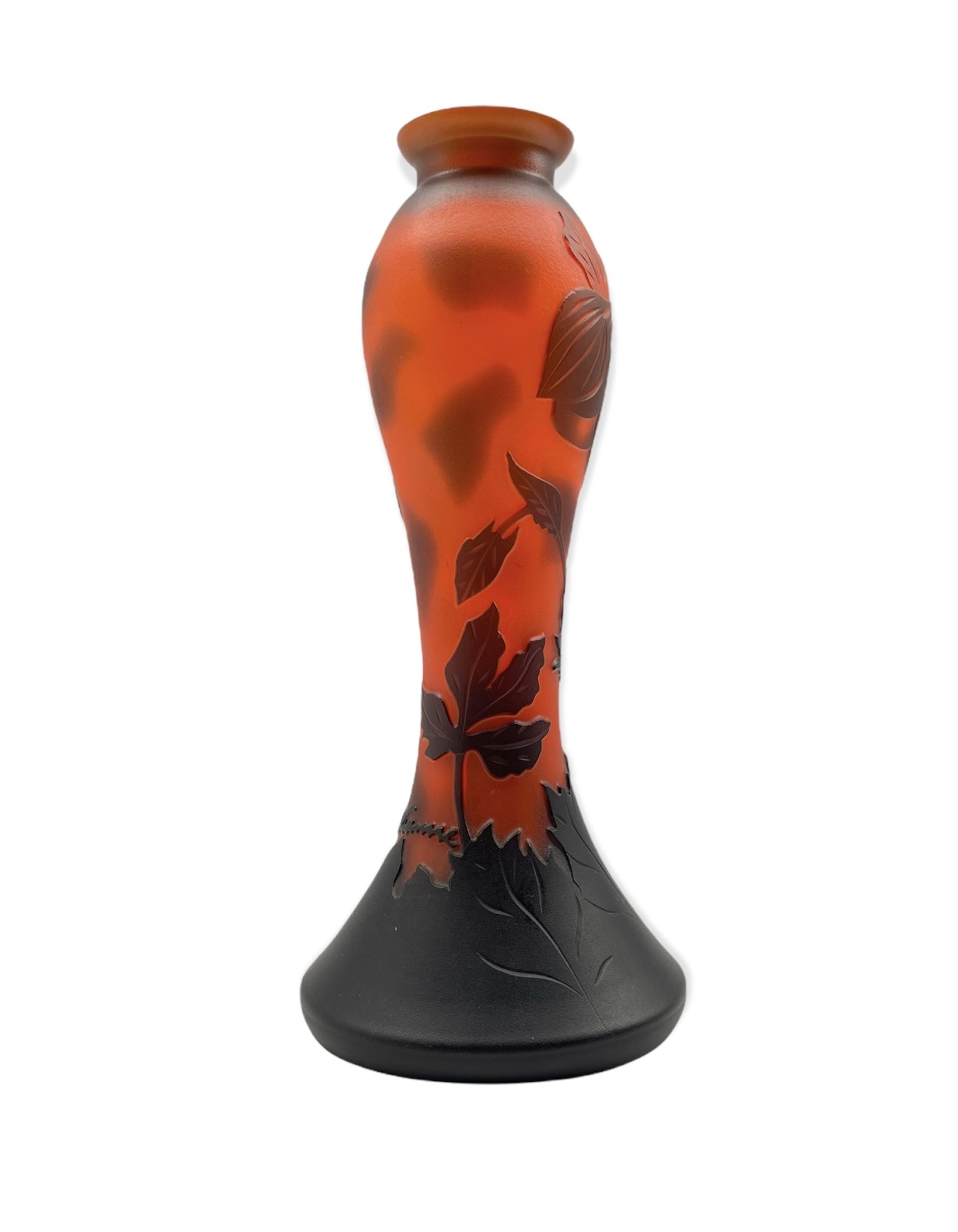 A modern cameo glass vase of waisted form