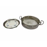 WMF silver-plated twin handled bowl with pierced decoration and glass liner