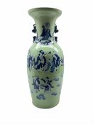 Chinese baluster vase decorated with figures of scholars etc and with animal handles circa 1900 H61c