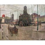J Elcoat (Northern British mid 20th century): 'South Shields Market Place'