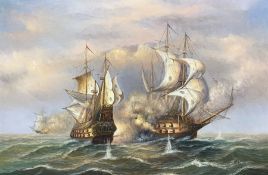 J Harvey (British 20th century): Man o' War Naval Battle