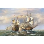 J Harvey (British 20th century): Man o' War Naval Battle