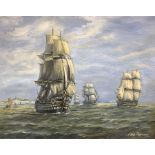 Max Parsons ARCA (British 1915-1998): Men O' War at Full Sale