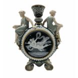 A Victorian George Jones Pate-sur-Pate moon flask decorated by Frederick Schenk