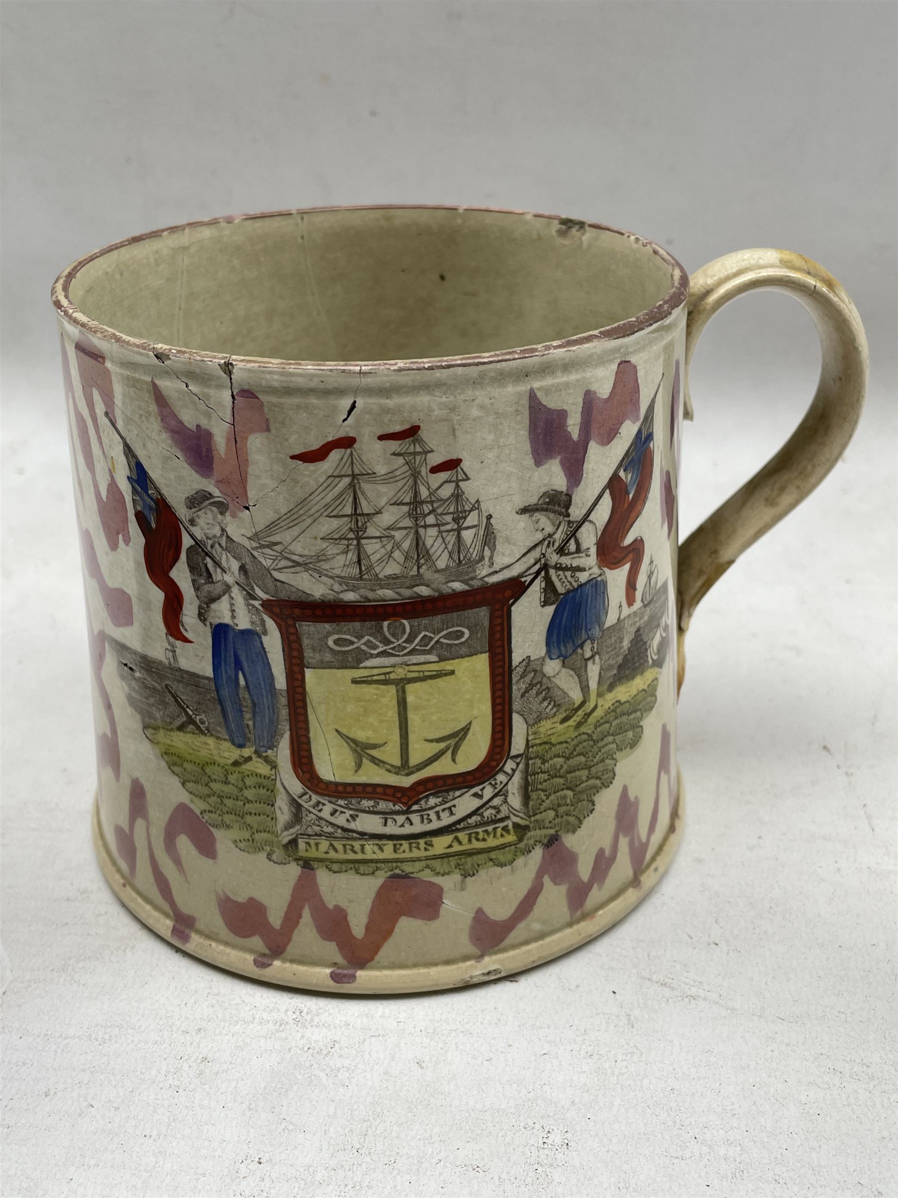 Large 19th century Sunderland lustre mug - Image 2 of 3