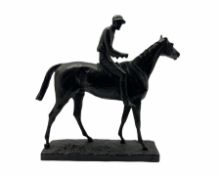 Adrian Jones (1845-1938) Bronze model of a racehorse with jockey up