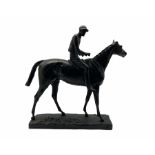 Adrian Jones (1845-1938) Bronze model of a racehorse with jockey up