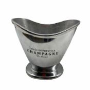20th century polished metal Champagne bucket inscribed 'Cuvee de Prestige Champagne du Louvois' H24.