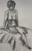 Nina Packer (British 20th century): Seated Female Nude