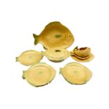 Shorter and Son fish service in yellow comprising six plates