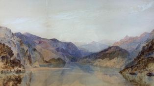 Attrib William Mellor (British 1851-1931): Mountainous Lake Landscape