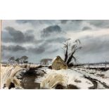 Leslie L Hardy Moore (British 1907-1997): 'Winter Dyke Ranworth Norfolk'