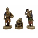 Three Japanese Satsuma ware figures