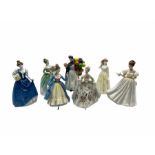 Royal Doulton figures comprising: Biddy Penny Farthing HN1843