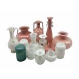 Group of Polish glass in pastel pinks