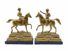 Pair of gilt spelter military figures: General Roberts V.C and General Baden-Powell