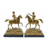 Pair of gilt spelter military figures: General Roberts V.C and General Baden-Powell