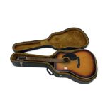 Czechoslovakian acoustic guitar in hard case