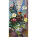 Anne Carrick (Scottish 1919-2005): Still Life of Flowers in a Vase