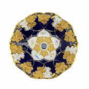 19th/ early 20th century Meissen bowl gilt leaf relief outer border with stylized flower head centre