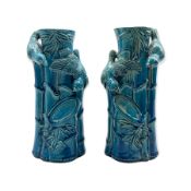 Pair of pottery vases in the manner of Burmantofts