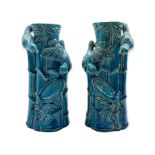 Pair of pottery vases in the manner of Burmantofts