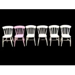 Set of six painted farmhouse dining chairs