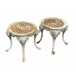 Pair of Coalbrookdale style cast iron stools/chair bases