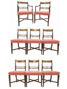 Set of eight (6+2) Regency mahogany dining chairs