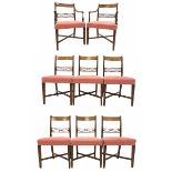 Set of eight (6+2) Regency mahogany dining chairs